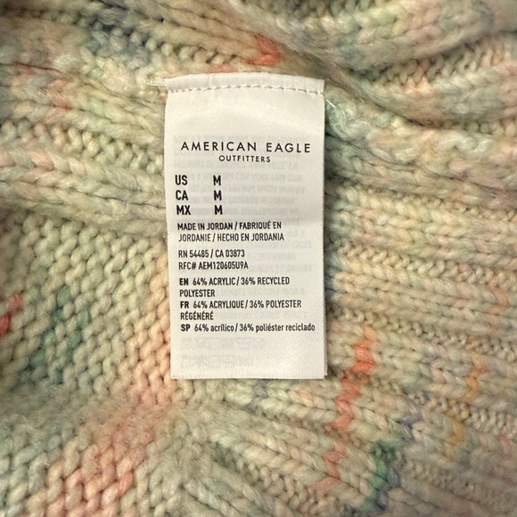 American Eagle Outfitters | Cream Multicolor Whoa So Soft Cable Knit Sweater - Picture 3 of 4